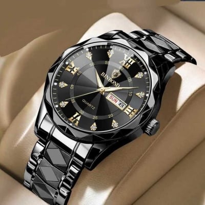 Picture of BINBOND 2521 Chitty Lock Men’s Luxury Stainless Steel Waterproof Fashion Business Watch Luminous Dual Calendar Quartz Wrist Watch