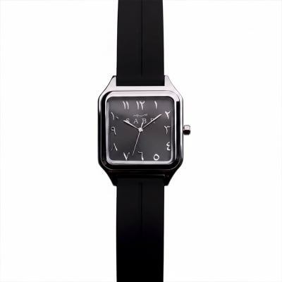 Picture of SABR Square Islamic Arabic Dial watch (Black& silver edition) with premium box