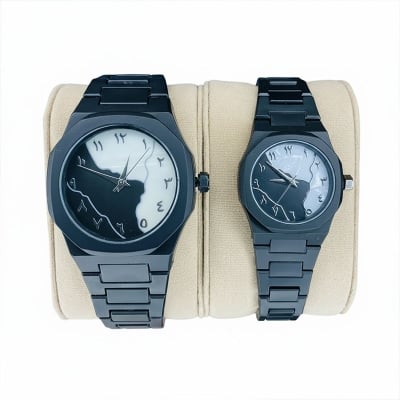 Picture of Arabic Aura Black Couple Watch For Ladies & Gents - Arabic Couple - Arabic Watch