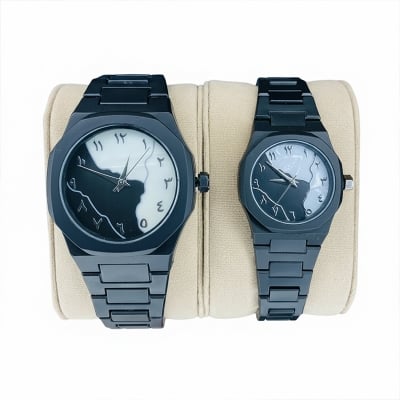 Picture of Arabic Aura Black Couple Watch For Ladies & Gents - Watch For Men - Arabic Couple watch - Couple watch