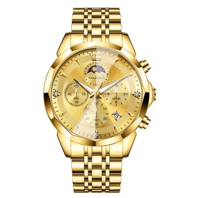 Picture of OLEVS 3673 ( Fan Made ) Quartz Fashionable Watch - Stainless Steel Wristwatch Calendar Luminous - Watch For Men- Watch