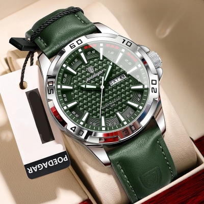 Picture of POEDAGAR 895 Man Wristwatch Top Luxury Waterproof Luminous Date Week Watch For Men- Quartz Sport Leather Men's Watches - Watch For Men