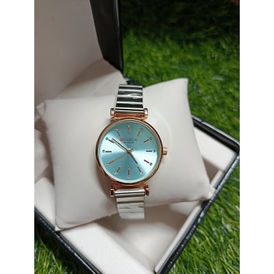 Picture of Curren 9081 Stainless Steel Analog Watch For Women - Golden & Blue