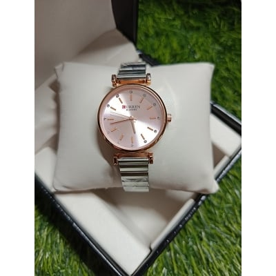 Picture of Curren 9081 Stainless Steel Analog Watch For Women - Golden & Pink
