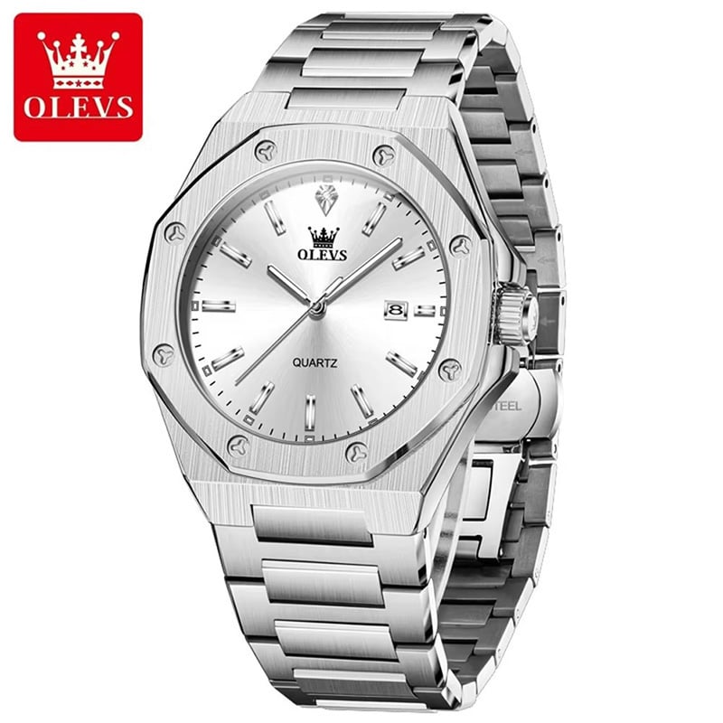 Picture of OLEVS 3613  Butterfly Lock Fan Made Luxury Business Watch for Man Sport Stainless Steel Men Watch Luminous Date Watches Quartz watch - Watch For Men
