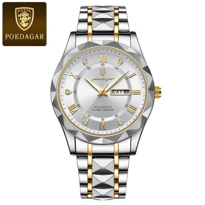 Picture of POEDAGAR 615 Mens Quartz Watches Waterproof Luminous Dial Men Fashionable Wristwatches Sports Stainless Steel Watch for man
