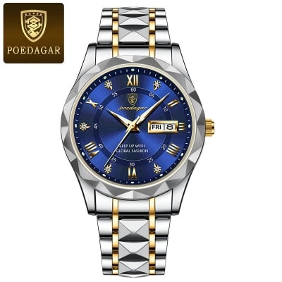 Picture of POEDAGAR 615 Mens Quartz Watches Waterproof Luminous Dial Men Fashionable Wristwatches Sports Stainless Steel Watch for man