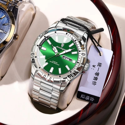 Picture of POEDAGAR 969 Luxury Quartz Man Watch Waterproof Luminous Date Week Men Watch Military Stainless Steel Men's Watches Sport Male Clock
