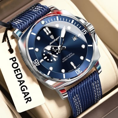 Picture of POEDAGAR 873 ( Fan Made )Fashion Luxury Man Wristwatch - Luminous Waterproof Date Sports Watch For Men - Nylon Leather Quartz watch - Men watch - Watch