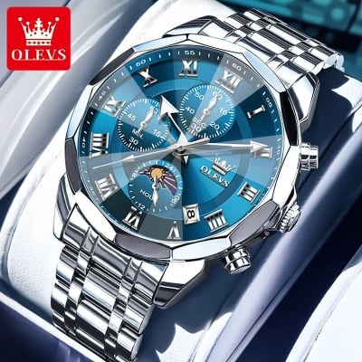 Picture of OLEVS 3675 ( Fan Made ) Mens Watch Chronograph looks Fashion Quartz Watch For Men - Moon Phase Watches For Men - Mens  watch - Olevs watch
