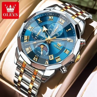 Picture of OLEVS 3675 ( Fan Made ) Mens Watch Chronograph looks Fashion Quartz Watch For Men - Moon Phase Watches For Men - Mens  watch - Olevs watch
