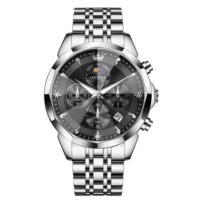 Picture of OLEVS 3673 ( Fan Made ) Quartz Fashionable Watch - Stainless Steel Wristwatch Calendar Luminous - Watch For Men- Watch