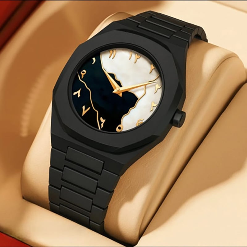 Picture of Arabic Watch Waterproof Men's Quartz Watch Black PC Plastic watch for men - Aura Arabic Watch - Black