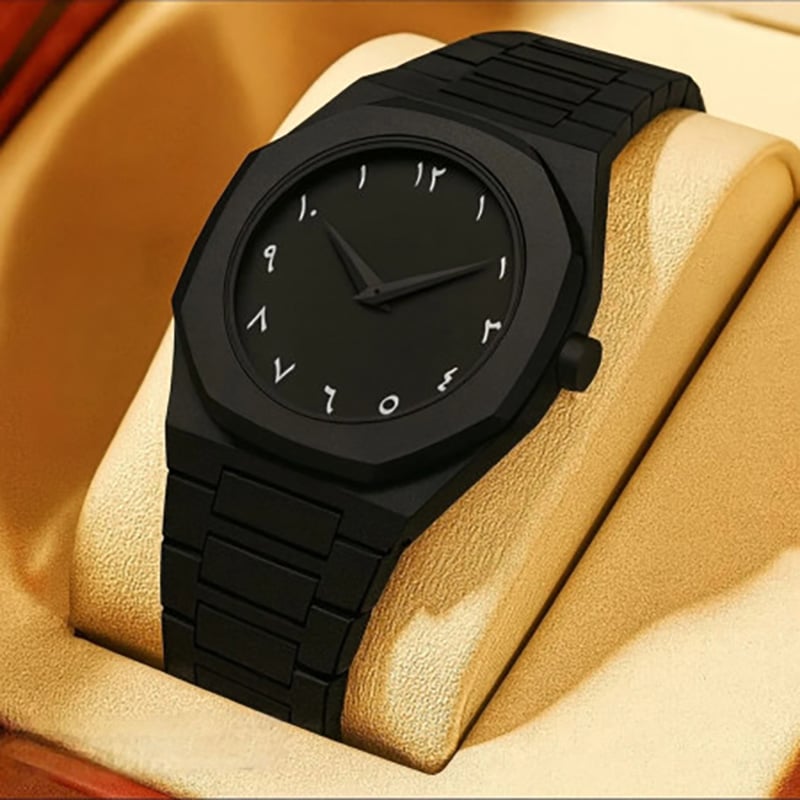 Picture of Arabic Watch Waterproof Men's Quartz Watch Black PC Plastic watch for men - Aura Arabic Watch - Black