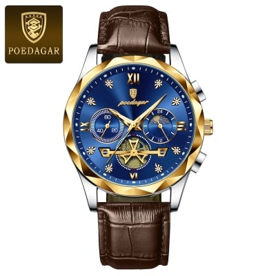 Picture of Poedagar 996 Leather Analog Watch for Men - Watch For Men - Watch - ঘড়ি