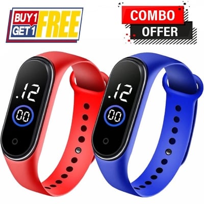 Picture of 1 buy 1, squares LED Digital Sports Watch and Ring Touch Watch, Combo Offer (Ring touch 2 pc)