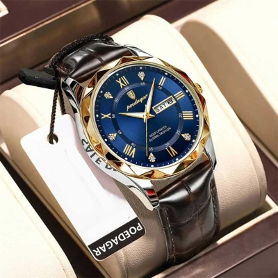 Picture of Poedagar Leather Analog Watch For Men