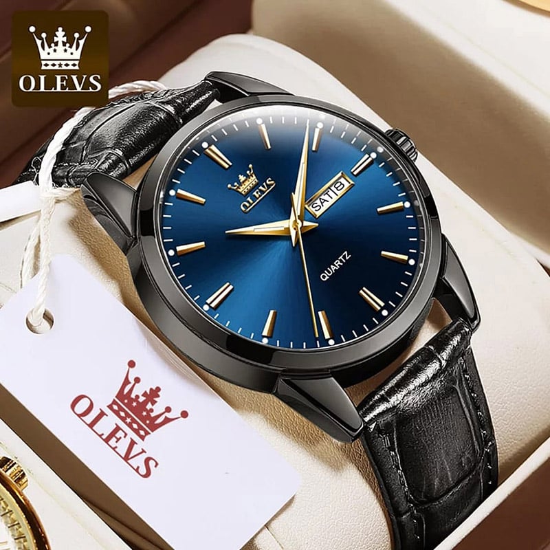 Picture of Ol_evs Brown Pu Leather Analoge Wrist Watch For Men - Watch For Men