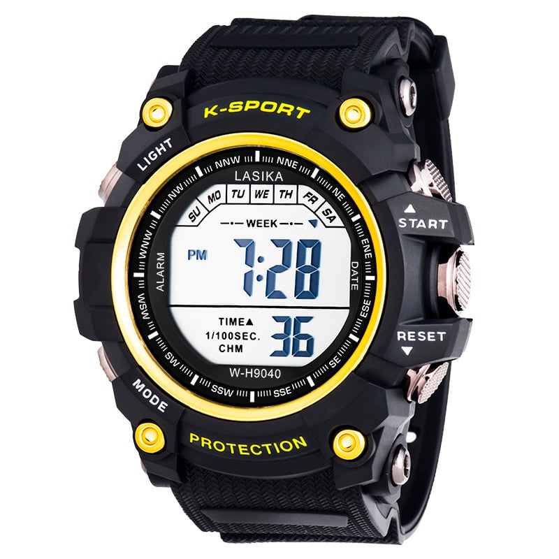 Picture of LASIKA W-H9040  Water Resistance 50m Silicon Digital Watch for Men - Black  - Watch For Men - Watch - Watch For Men - Watch - ঘড়ি - Watch For Men