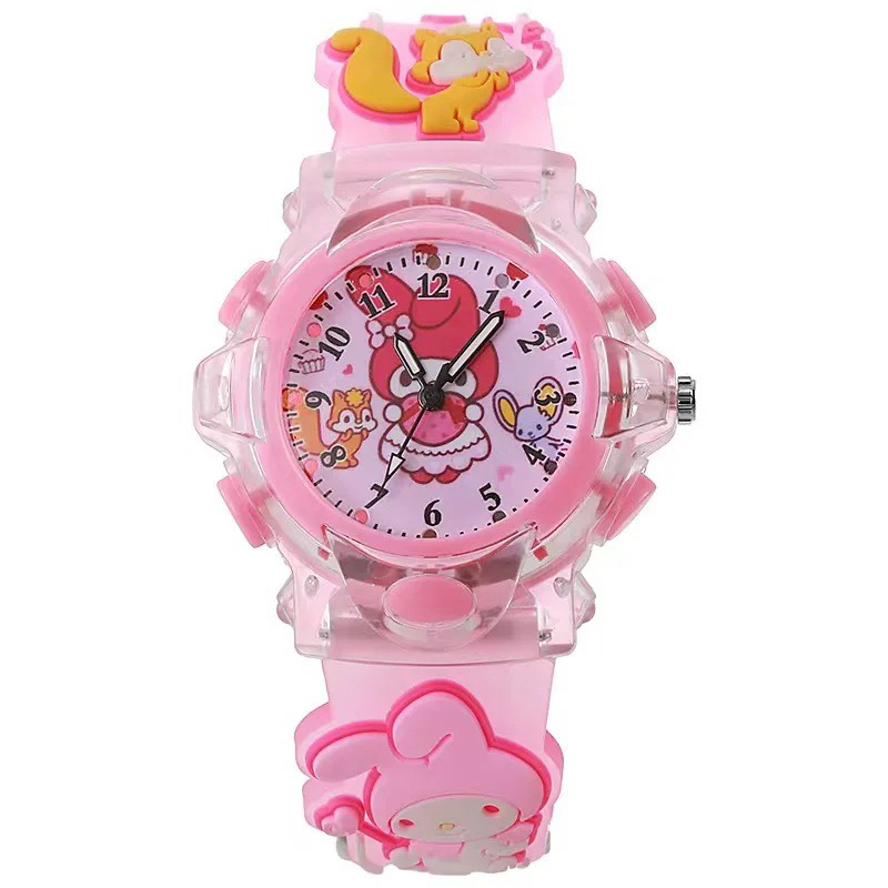 Picture of Sanrio Watch Kawaii Melody Cinnamoroll Children LED Luminous Watch Kuromi Hello Kitty Student Wrist Watch Kids Birthday Gift Toy - Kids Watch - Watch