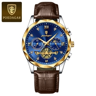 Picture of Poedagar 996 Leather Analog Watch for Men - Watch For Men - Watch - ঘড়ি