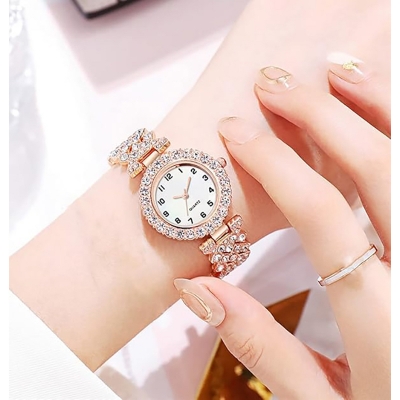 Picture of New Fashion Luxury Diamond Round dial Quartz Women's Watch - Watch For Women - Stainless steel Watch For Women - Watch