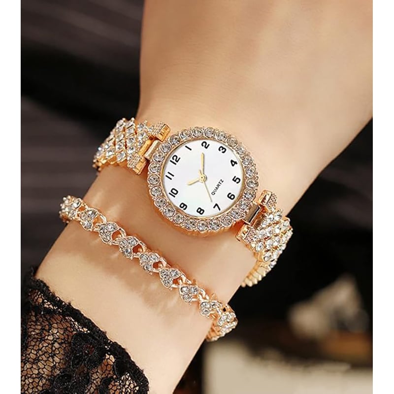 Picture of New Fashion Luxury Diamond Round dial Quartz Women's Watch - Watch For Women - Stainless steel Watch For Women - Watch