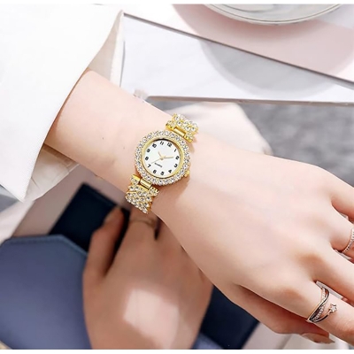 Picture of New Fashion Luxury Diamond Round dial Quartz Women's Watch - Watch For Women - Stainless steel Watch For Women - Watch