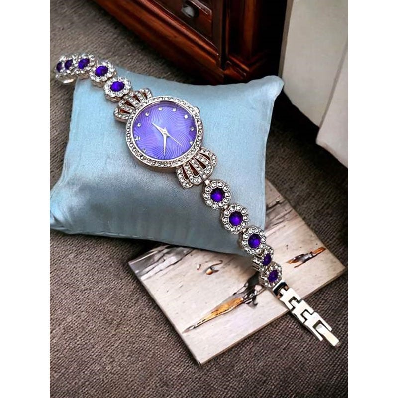 Picture of New Luxury Diamond Stainless Steel colorful stone, Stainless Steel Fashionable Watch For Women - Watch -ঘড়ি