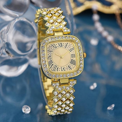 Picture of New Fashion Luxury Diamond Square dial Quartz Women's Watch - Watch For Women - Stainless steel Watch For Women - Watch