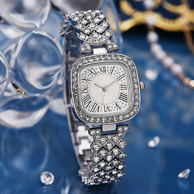 Picture of New Fashion Luxury Diamond Square dial Quartz Women's Watch - Watch For Women - Stainless steel Watch For Women - Watch