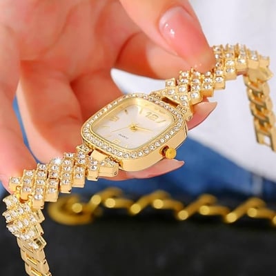 Picture of New Fashion Luxury Diamond Square dial Quartz Women's Watch - Watch For Women - Stainless steel Watch For Women - Watch