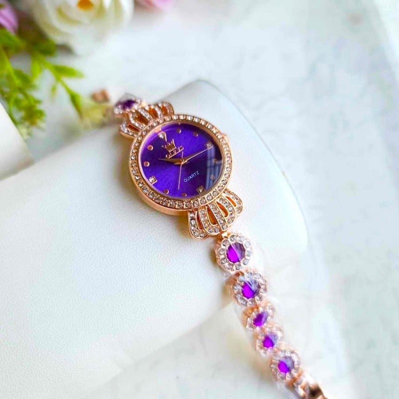 Picture of New Luxury Diamond Ladies Quartz Wrist Watch, Premium quality stylist colorful stone Fashionable Watch For Women - Watch -ঘড়ি
