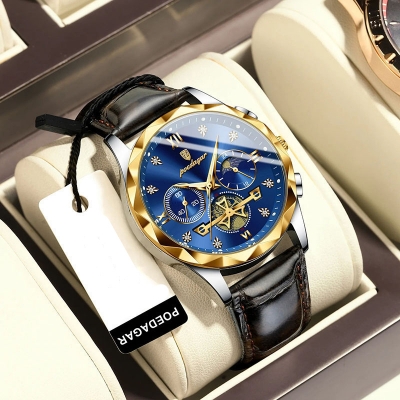 Picture of Poedagar 996L Luxury Watch for Men Sports Leather Men's Watches Waterproof Luminous Chronograph Men Quartz Watches - Watch For Men - Watch - Men Watch