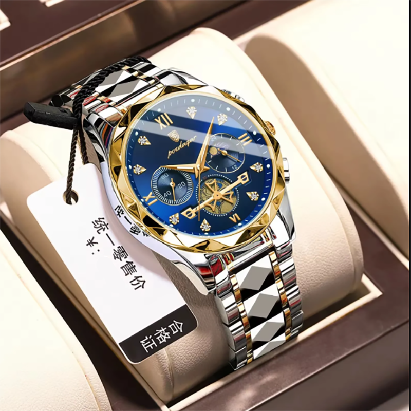 Picture of Poedagar 996l Luxury Watch Stainless Steel Men's Watch Waterproof Luminous Chronograph Men's Quartz Watch-Watches for Men-Watches-Men's Watches"