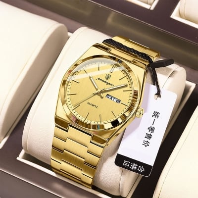 Picture of POEDAGAR 930 Luxury Watch For Men Waterproof Luminous Date Week Stainless Steel Men Watch Casual Quartz Men's Watch- Watch For Men