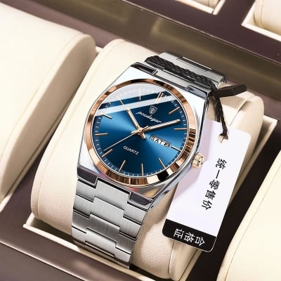 Picture of POEDAGAR 930 Luxury Watch For Men Waterproof Luminous Date Week Stainless Steel Men Watch Casual Quartz Men's Watch- Watch For Men