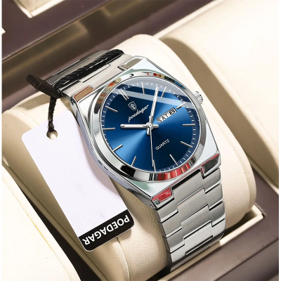 Picture of POEDAGAR 930 Luxury Watch For Men Waterproof Luminous Date Week Stainless Steel Men Watch Casual Quartz Men's Watch- Watch For Men