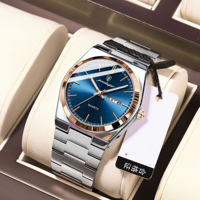 Picture of POEDAGAR 930 Luxury Watch For Men Waterproof Luminous Date Week Stainless Steel Men Watch Casual Quartz Men's Watch- Watch For Men