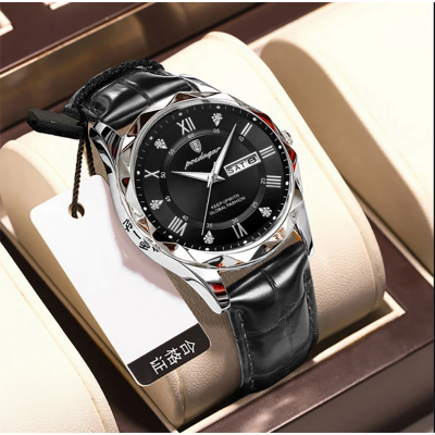 Picture of POEDAGAR 615-Leather Quartz Luxury Business Man Wristwatch Date Week Watch For Men