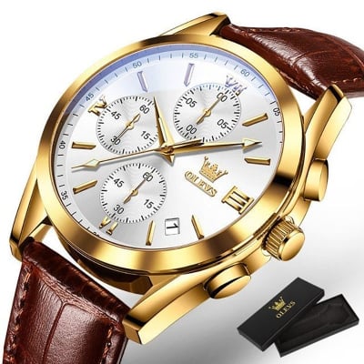 Picture of OLEVS 2872 Top Luxury Leather Analog Quartz Fashionable Watch For Men Master Copy watch