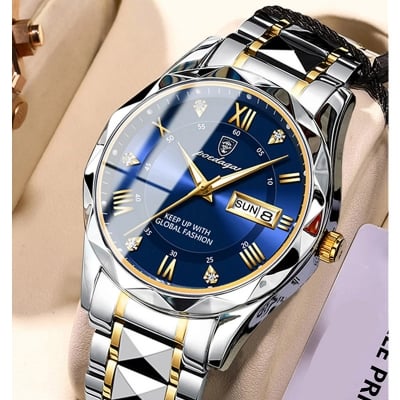 Picture of POEDAGAR Mens Quartz Watches Waterproof Luminous Dial Men Fashionable Wristwatches Sports Stainless Steel Watch P615