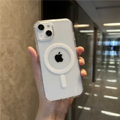 Picture of iPhone 14/13/12 Pro & Pro Max Transparent Shockproof Case - Magnetic Magsafe Wireless Charging