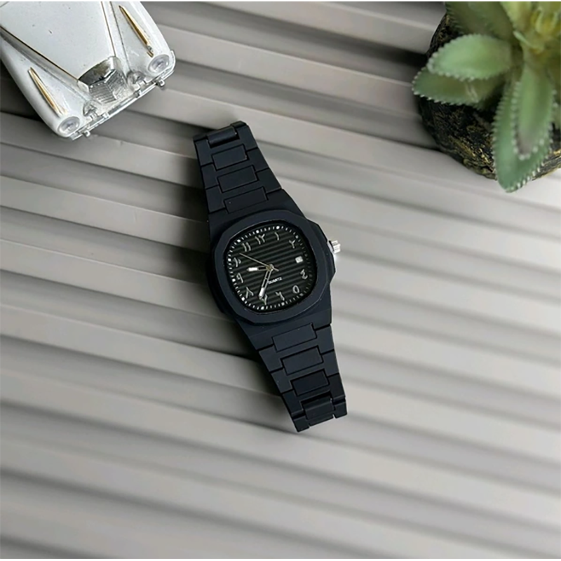 Picture of New Arabic Date Watch Men's Quartz Watch Black PC Plastic watch for men - Aura Arabic Watch - Black