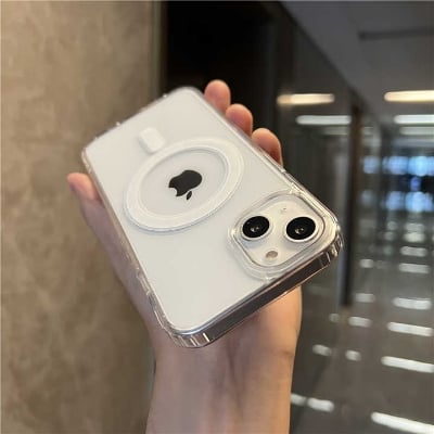 Picture of iPhone 14/13/12 Pro & Pro Max Transparent Shockproof Case - Magnetic Magsafe Wireless Charging