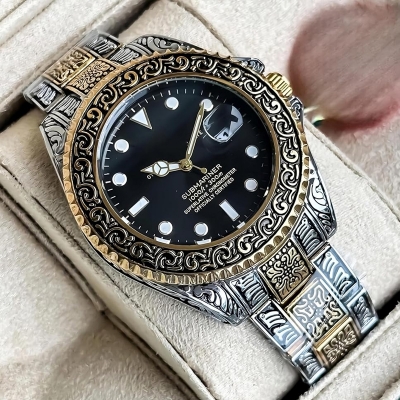 Picture of Stainless Steel Watch Gold Chain For Men Stylish Watch For Men