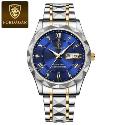 Picture of POEDAGAR 615 Mens Quartz Watches Waterproof Luminous Dial Men Fashionable Wristwatches Sports Stainless Steel Watch for man