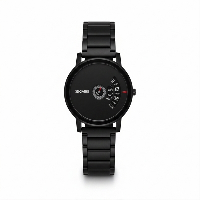 Picture of SKMEI Fashion Quartz Waterproof Creative Stainless Steel Business Watch For Men 1260 Black Ghori Wala