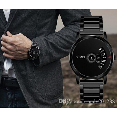 Picture of SKMEI Fashion Quartz Waterproof Creative Stainless Steel Business Watch For Men 1260 Black Ghori Wala