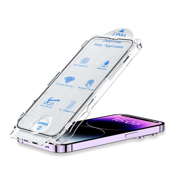 Picture of iPhone 11-17 Models Easy Install 9H Tempered Glass Screen Protector, High Quality